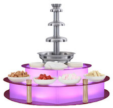 Dekoratív, vílágító tálalóasztal szökőkutaknak